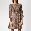 Ganni Women's Mullin Georgette Mini Dress - Leopard - Image 1