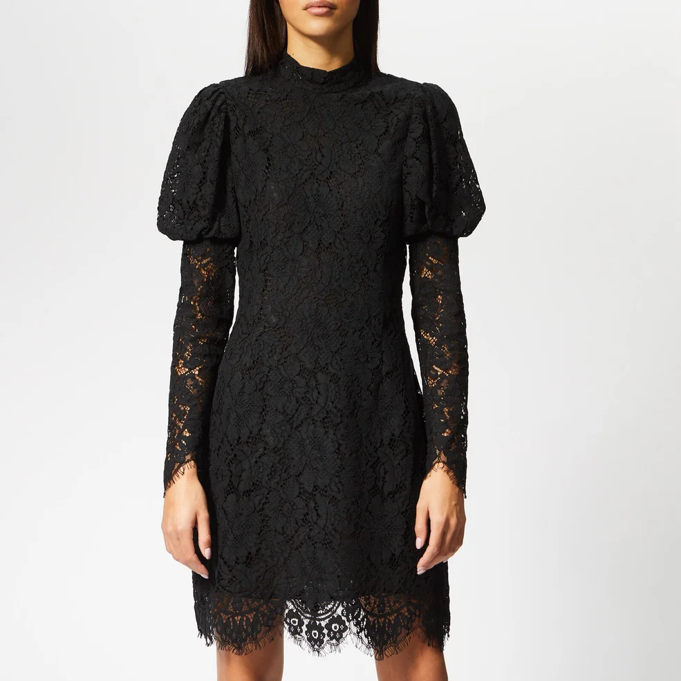 Ganni Women's Everdale Lace Dress - Black Image 1