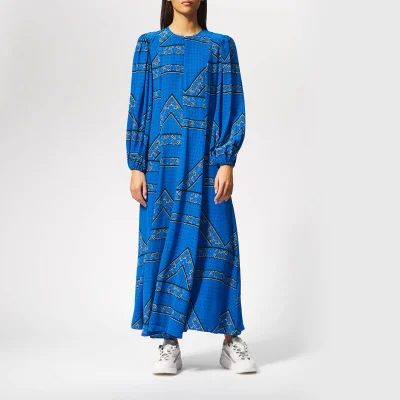 Ganni Women's Cloverdale Silk Dress - Lapis Blue