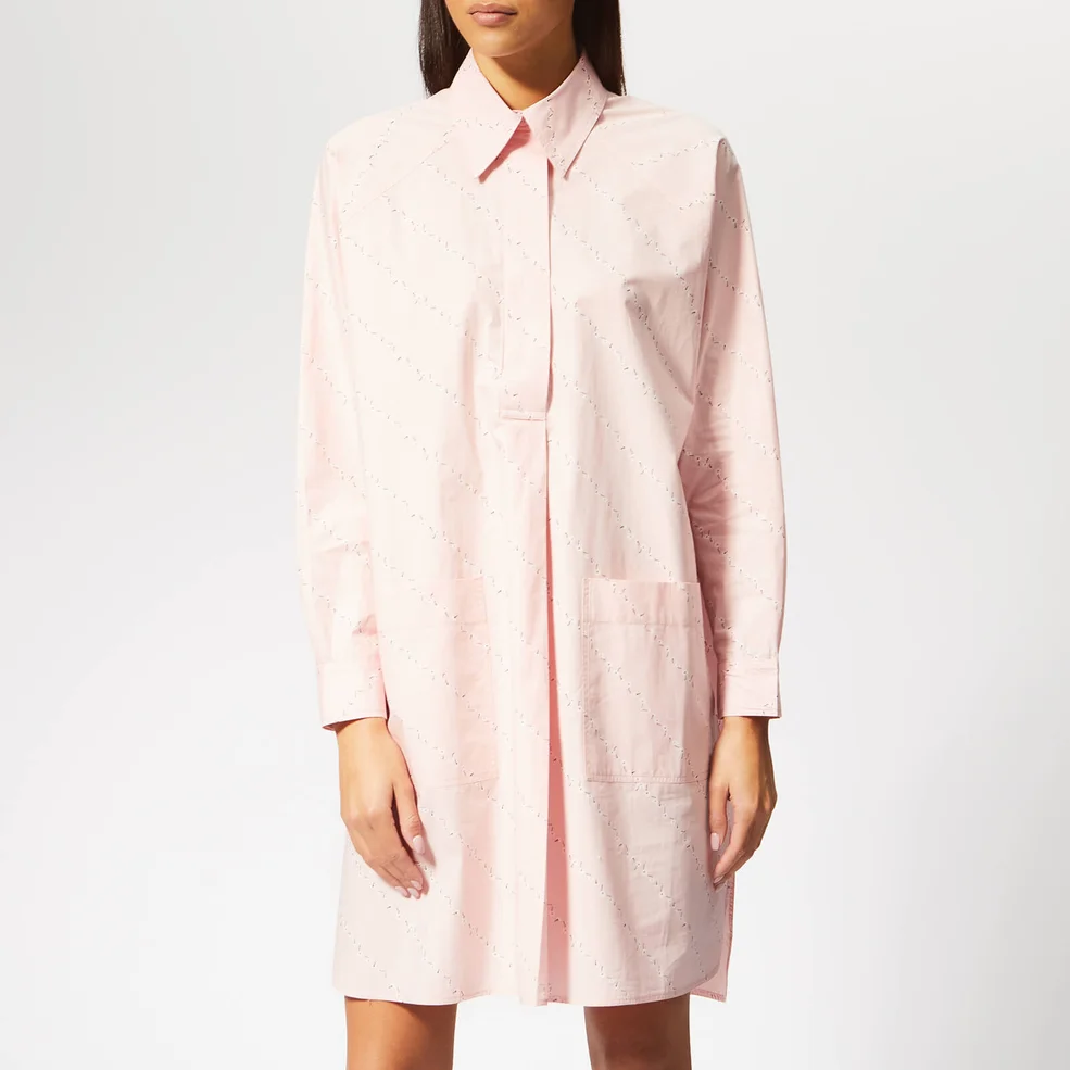 Ganni Women's Weston Shirt Dress - Silver Pink Image 1