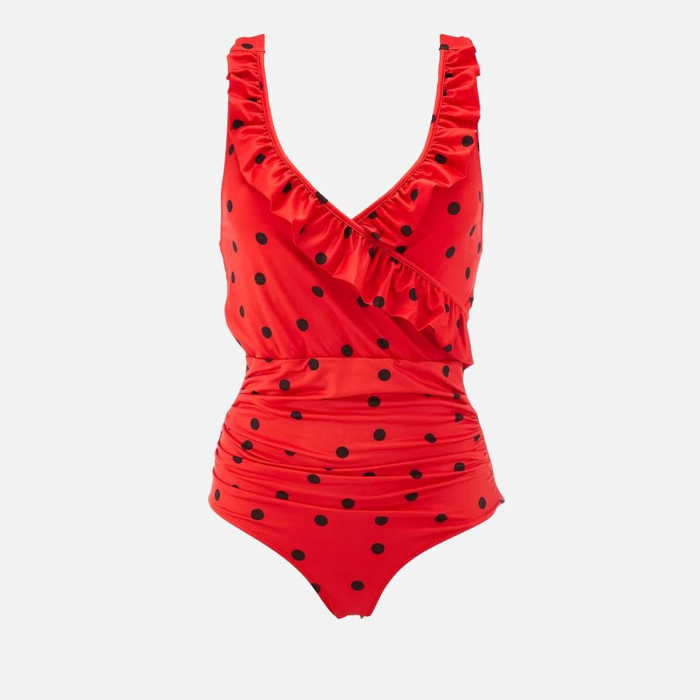 Ganni Women's Rosedale Swimsuit - Fiery Red Image 1
