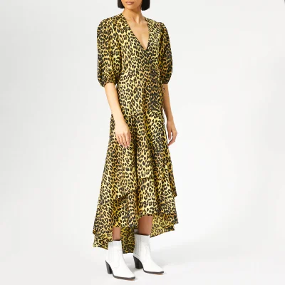 Ganni Women's Bijou Wrap Dress - Leopard