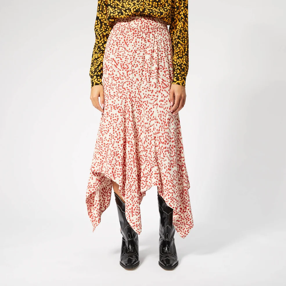 Ganni Women's Goldstone Crepe Skirt - Egret Image 1