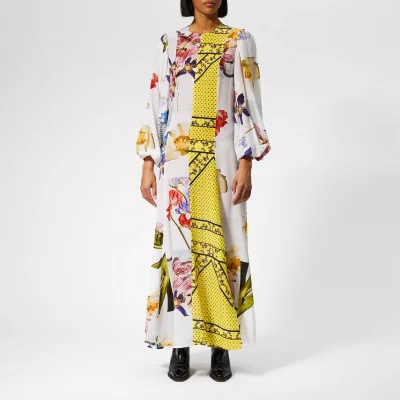 Ganni Women's Hemlock Silk Dress - Block Colour