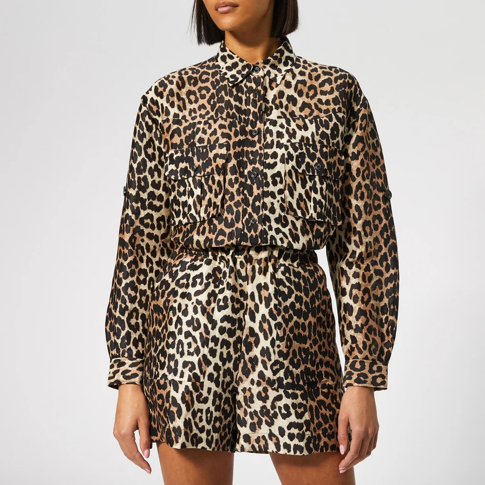 Ganni Women's Cedar Shirt - Leopard Image 1