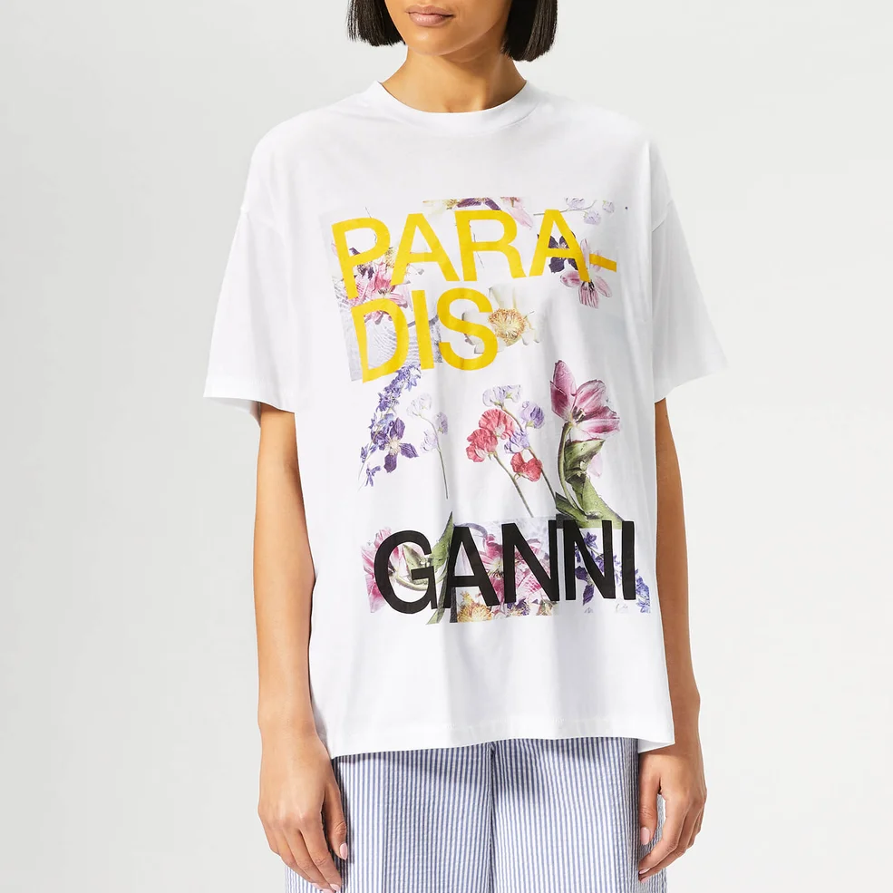 Ganni Women's Davies T-Shirt - Bright White Image 1