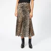 Ganni Women's Blakely Silk Skirt - Leopard - Image 1