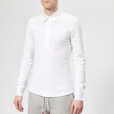 Orlebar Brown Men's Sebastian Long Sleeve Pique Polo Shirt - White