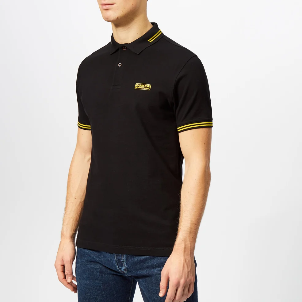 Barbour International Men's Essential Tipped Polo Shirt - Black Image 1