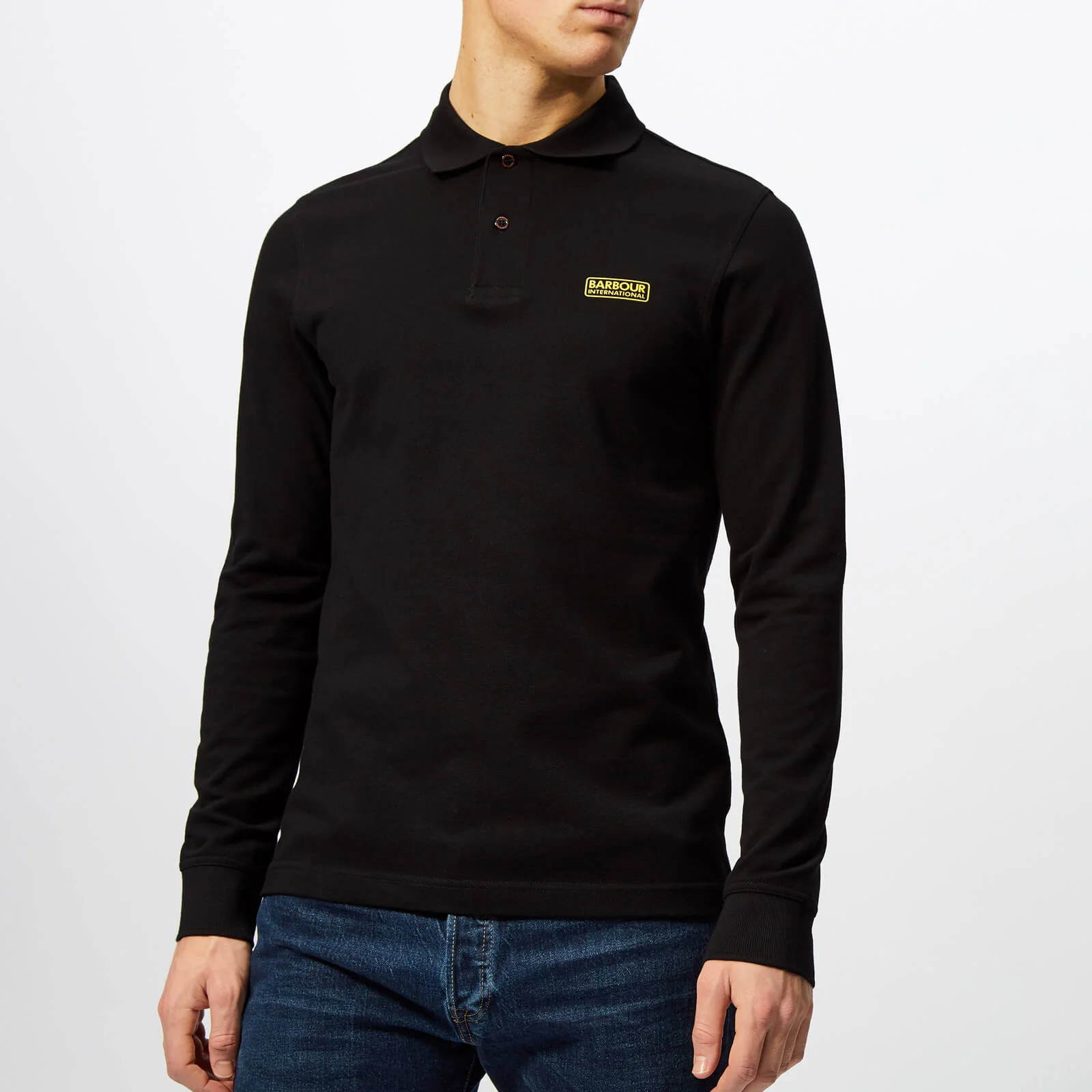 Barbour International Men's Long Sleeve Polo Shirt - Black Image 1