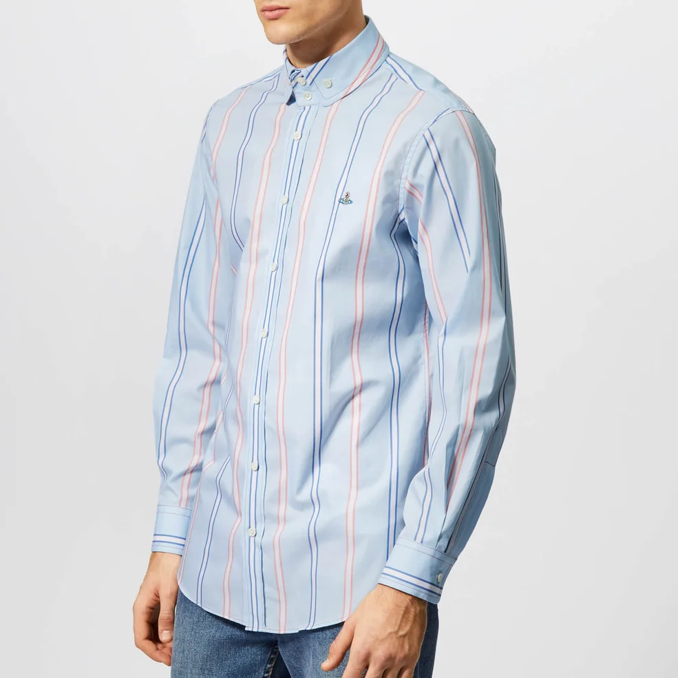 Vivienne Westwood Men's Pyjama Stripe Shirt - Blue Image 1