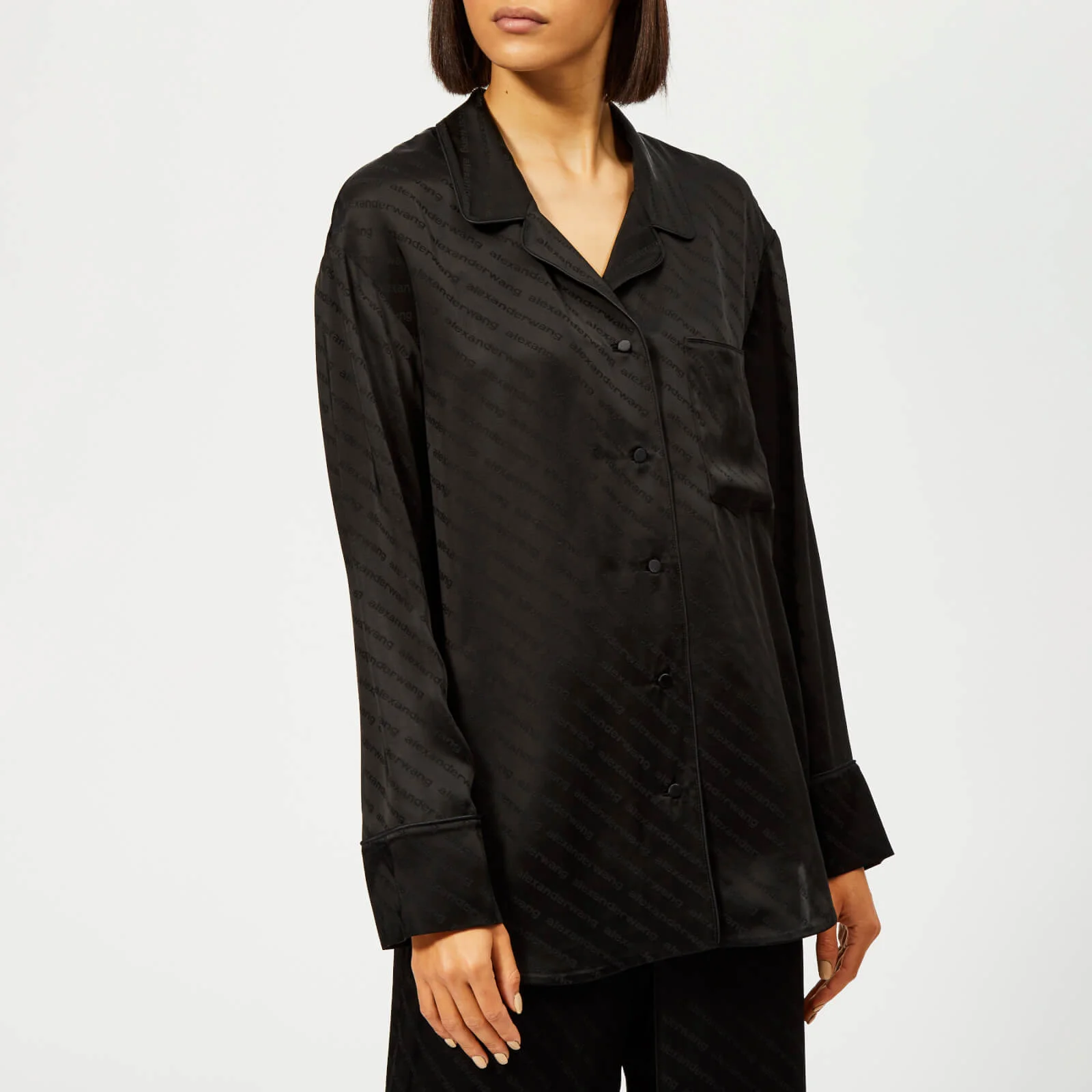 Alexander Wang Women's Long Sleeve Pyjama Shirt - Black Image 1