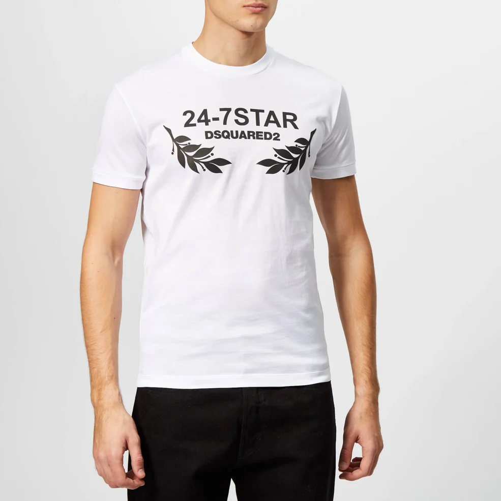 Dsquared2 Men's 24-7 T-Shirt - White/Black Image 1