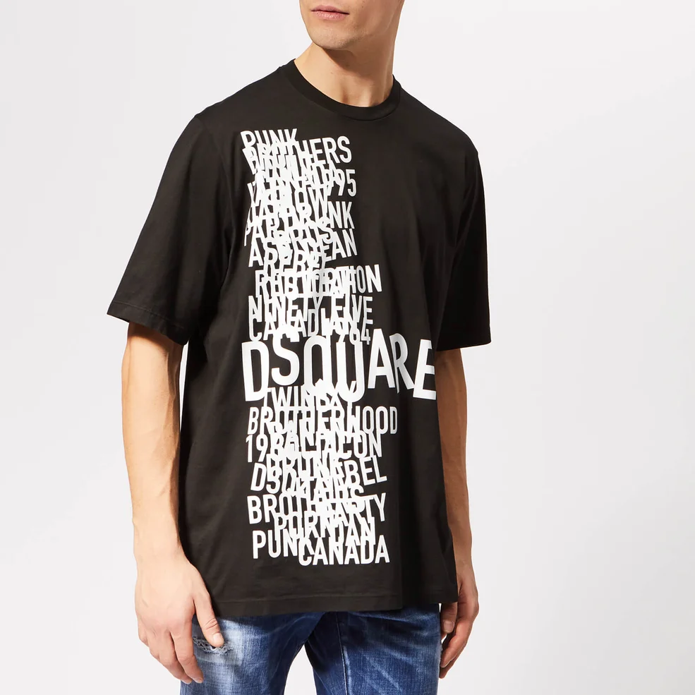 Dsquared2 Men's Loose Fit Punk T-Shirt - Black Image 1
