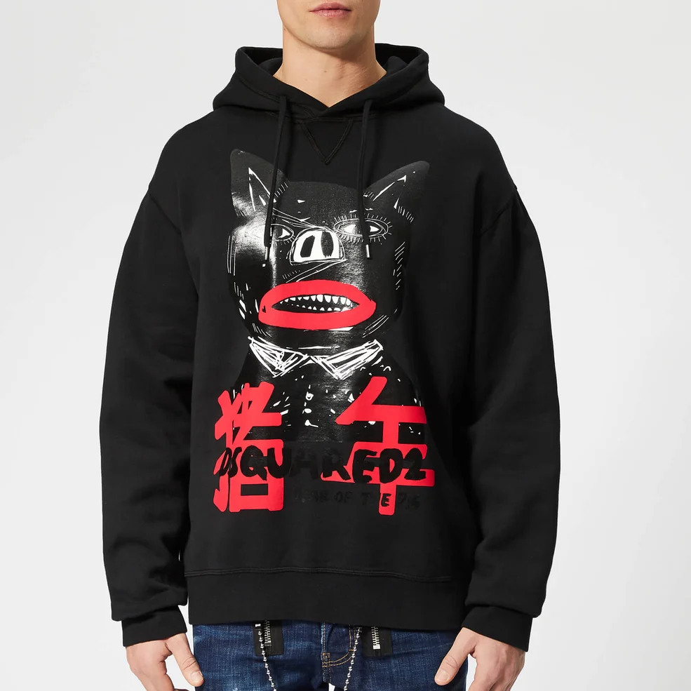 Dsquared2 Men's Year of the Pig Hoody - Black Image 1
