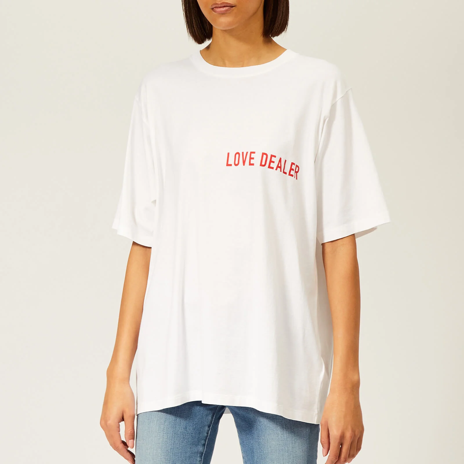 Golden Goose Women's Cindy T-Shirt - White/Red Love Dealer Image 1