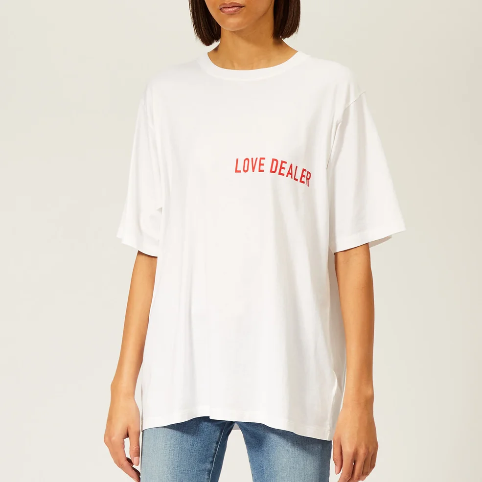 Golden Goose Women's Cindy T-Shirt - White/Red Love Dealer Image 1