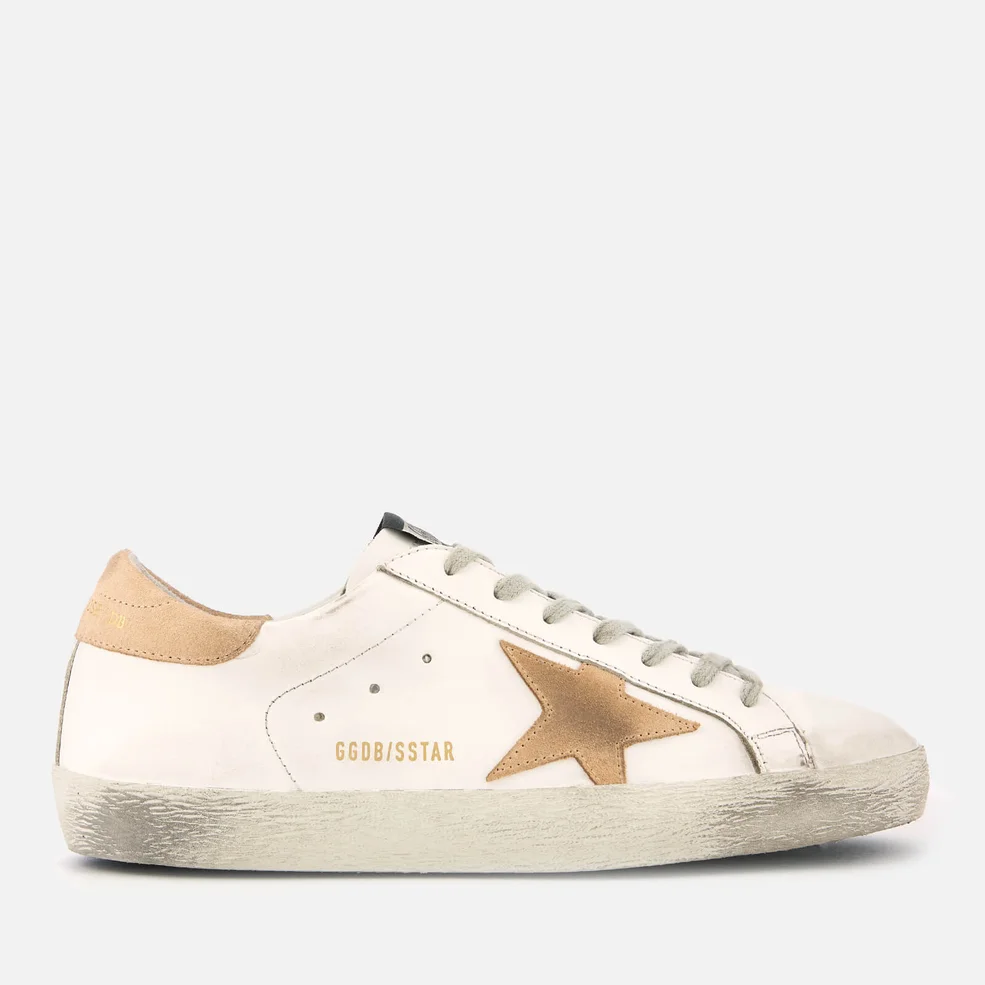 Golden Goose Men's Superstar Leather Trainers - White/Sand Star Image 1