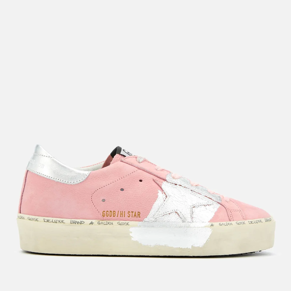 Golden Goose Women's Hi Star Leather Trainers - Powder/Silver Leaf Image 1