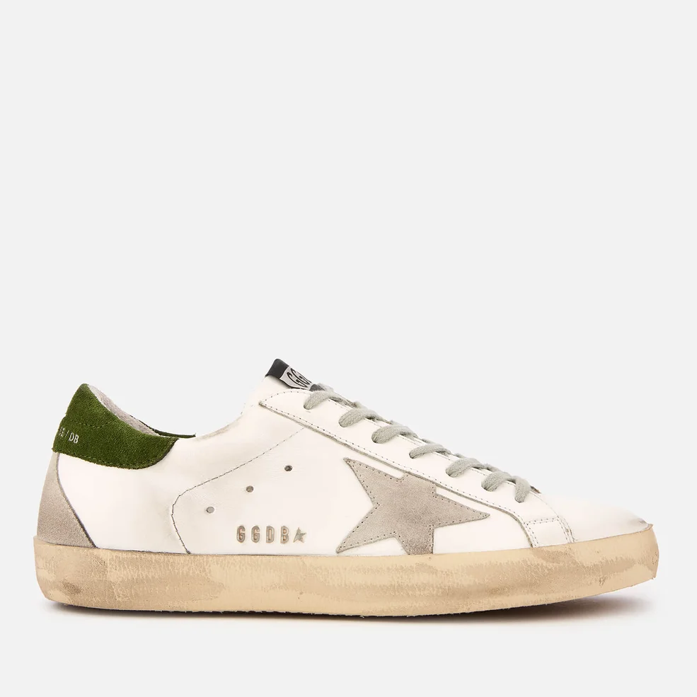 Golden Goose Men's Superstar Leather Trainers - White/Dill Image 1
