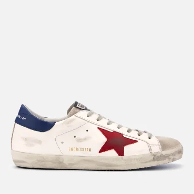 Golden Goose Men's Superstar Leather Trainers - White/Red Star