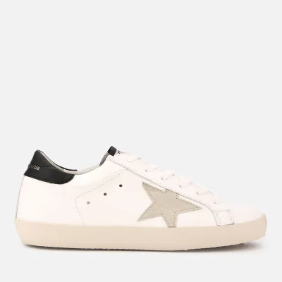 Golden Goose Women's Superstar Leather Trainers - White/Black/Gold Lettering