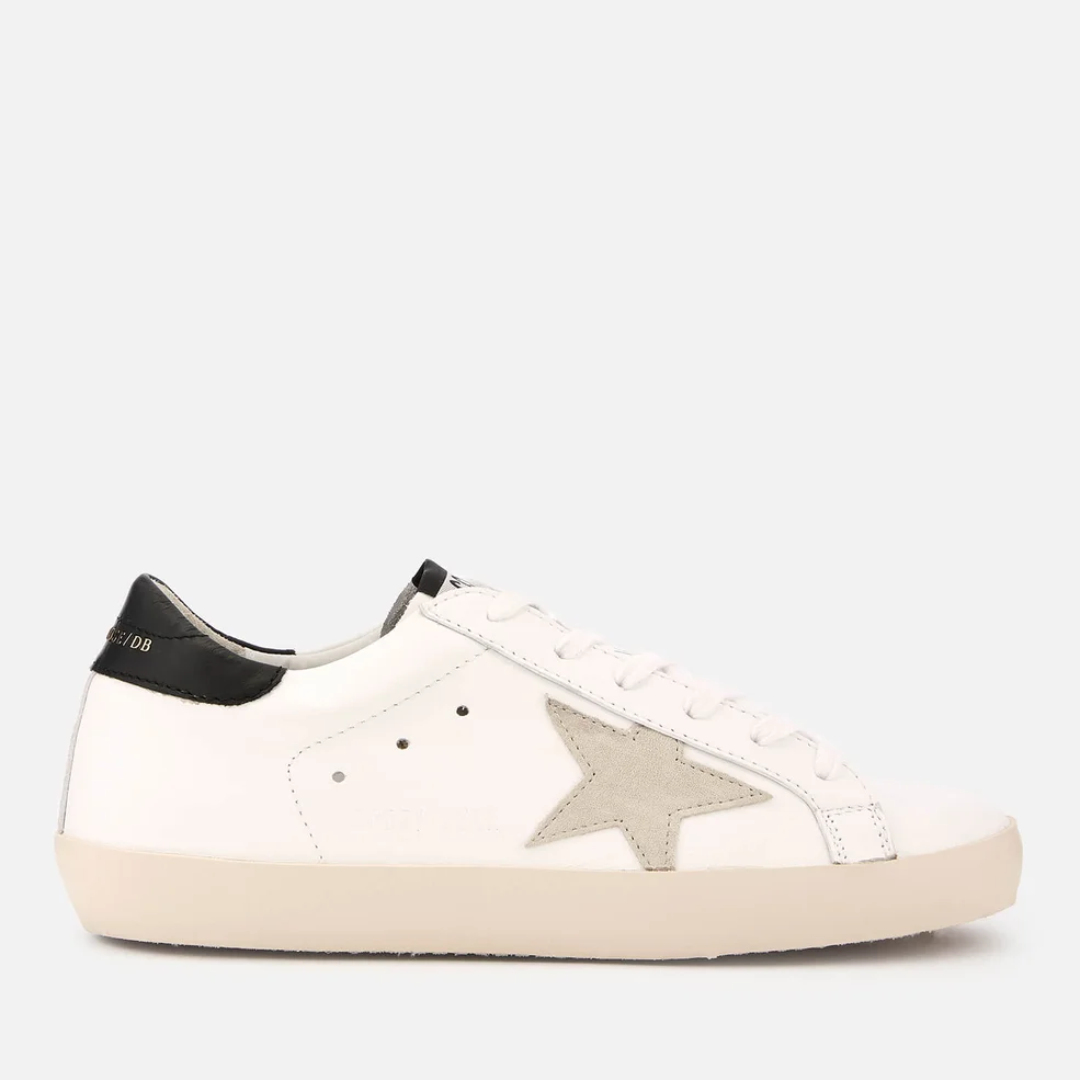 Golden Goose Women's Superstar Leather Trainers - White/Black/Gold Lettering Image 1