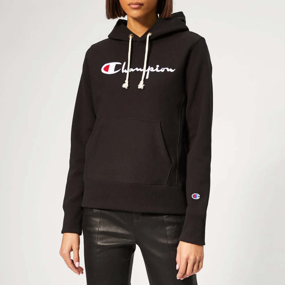 Champion Women's Hooded Sweatshirt - Black Image 1