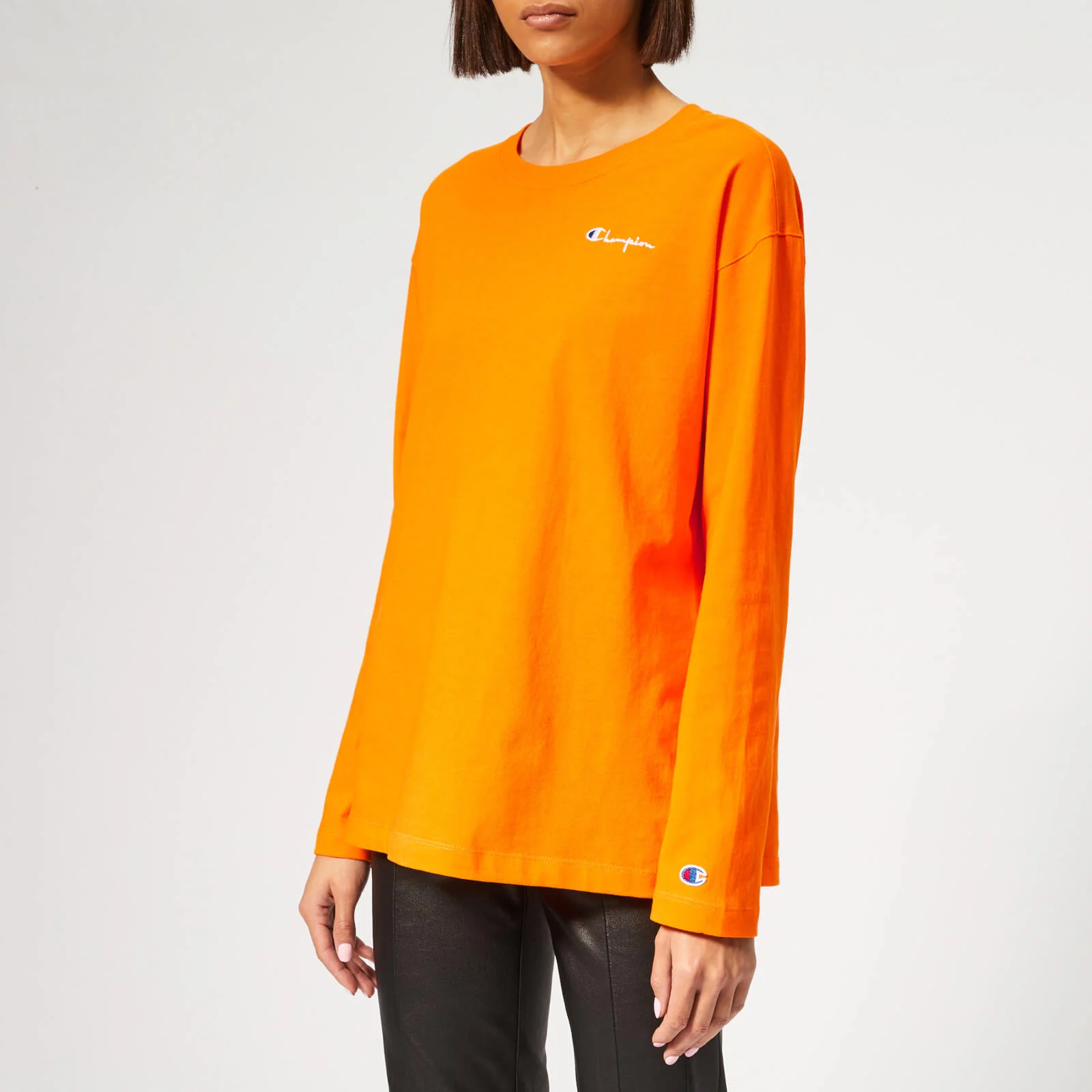 Champion Women's Long Sleeve Crew Neck T-Shirt - Orange Image 1
