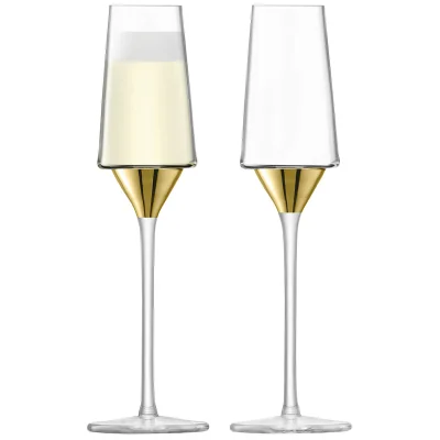 LSA Space Champagne Flutes - Gold (Set of 2)