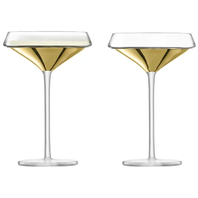 LSA Space Champagne & Cocktail Glasses - Gold (Set of 2)