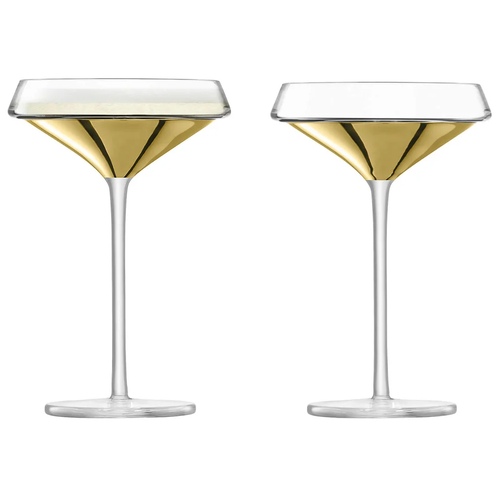 LSA Space Champagne & Cocktail Glasses - Gold (Set of 2) Image 1