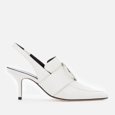 Dorateymur Women's Eagle Leather Sling Back Court Shoes - White