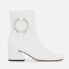 Dorateymur Women's Nizip Leather Heeled Ankle Boots - White - Image 1