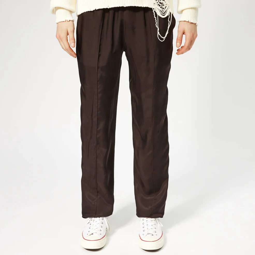 Helmut Lang Men's Cupro Lounge Trousers - Chocolate Image 1