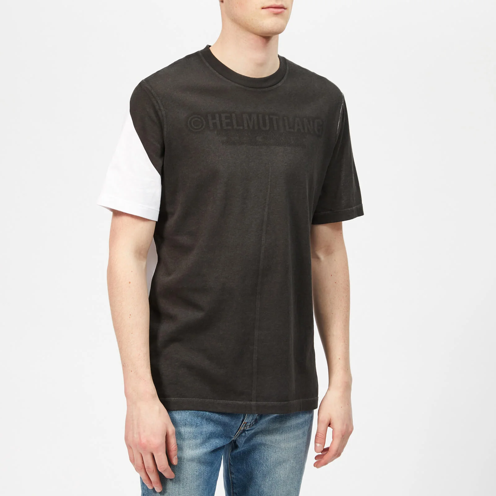 Helmut Lang Men's Square Short Sleeve T-Shirt - White/Black Image 1