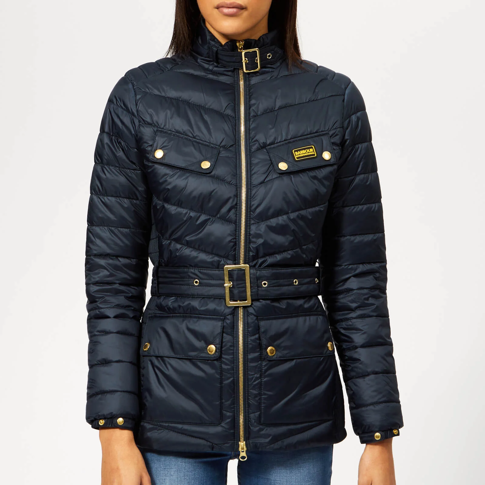 Barbour International Women's Gleann Quilted Coat - Navy Image 1