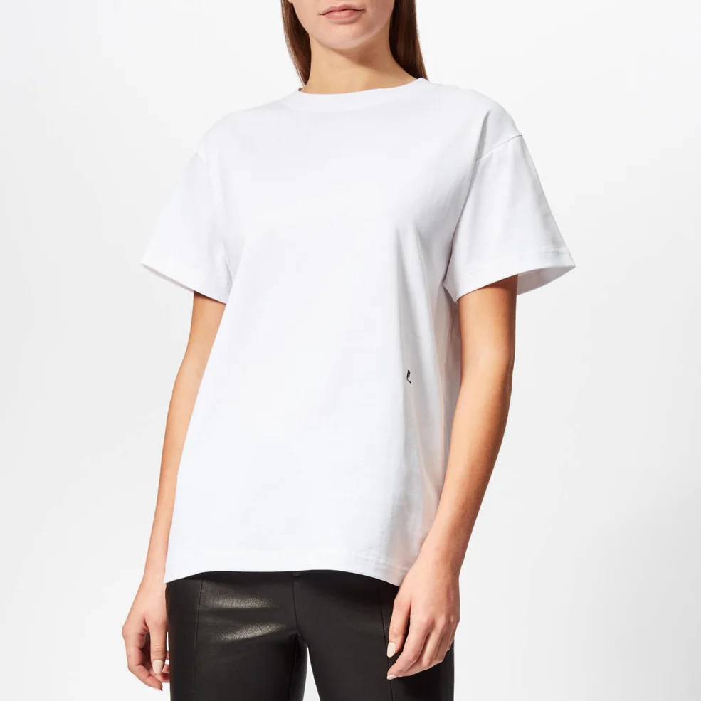 Helmut Lang Women's HL Logo T-Shirt Military - White Image 1