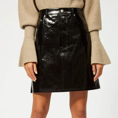 Helmut Lang Women's Patent Leather Five Pocket Skirt - Black