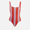 Solid & Striped Women's The Anne-Marie South Beach Swimsuit - Lavender Red Stripe - Image 1