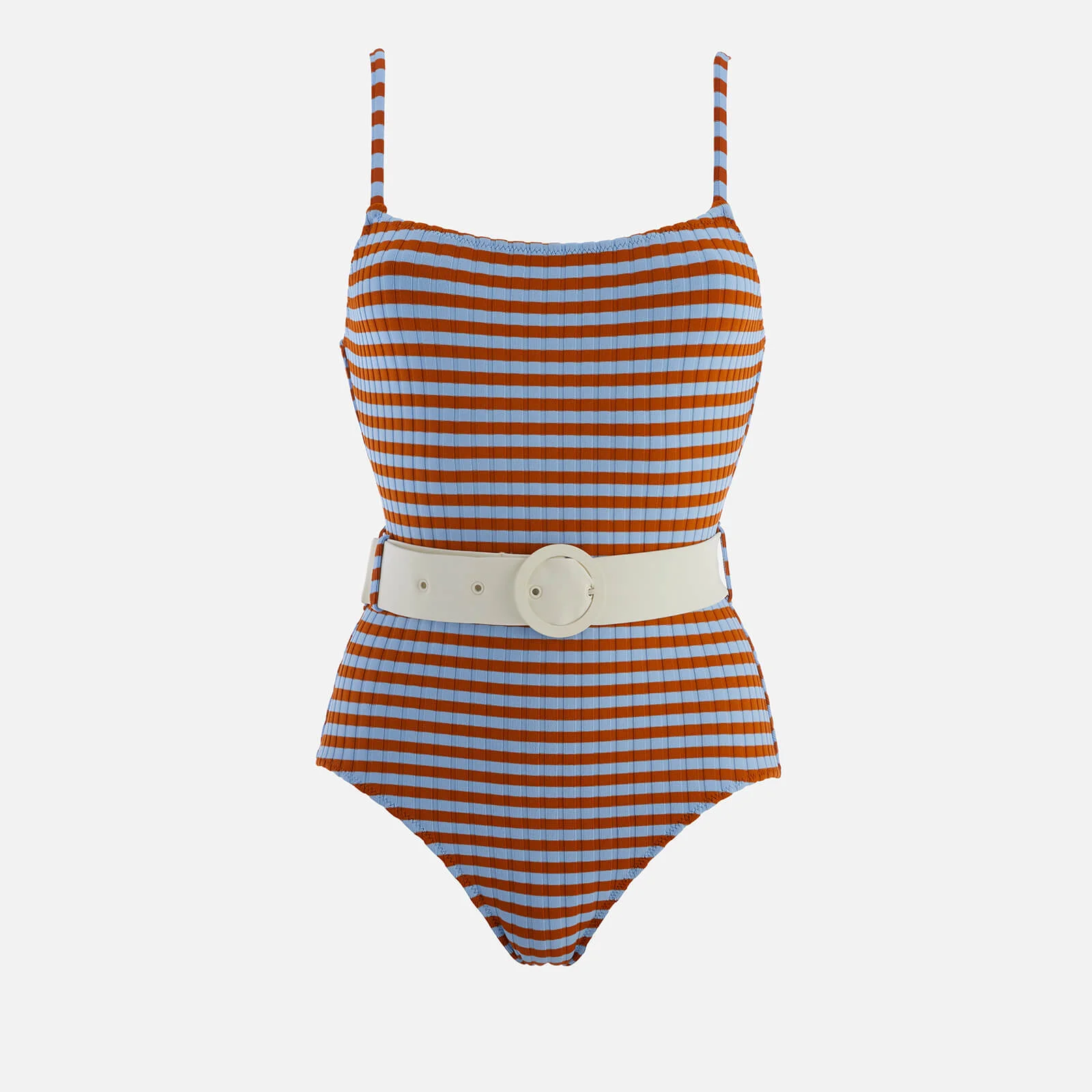 Solid & Striped Women's The Nina Belt Swimsuit - Sky Clay Rib Image 1