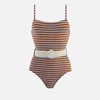 Solid & Striped Women's The Nina Belt Swimsuit - Sky Clay Rib - Image 1