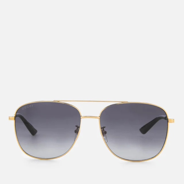 Gucci Aviator Metal Frame Sunglasses - Gold/Grey