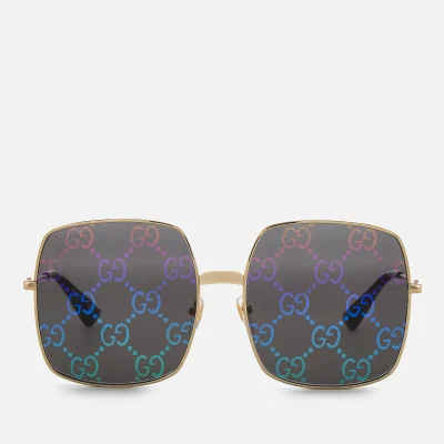 Gucci Women's Large Square Frame Sunglasses - Gold