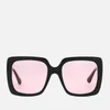Gucci Women's Square Frame Acetate Sunglasses - Black/Pink - Image 1