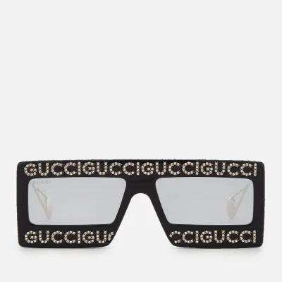 Gucci Women's Branded Mask Style Sunglasses - Black