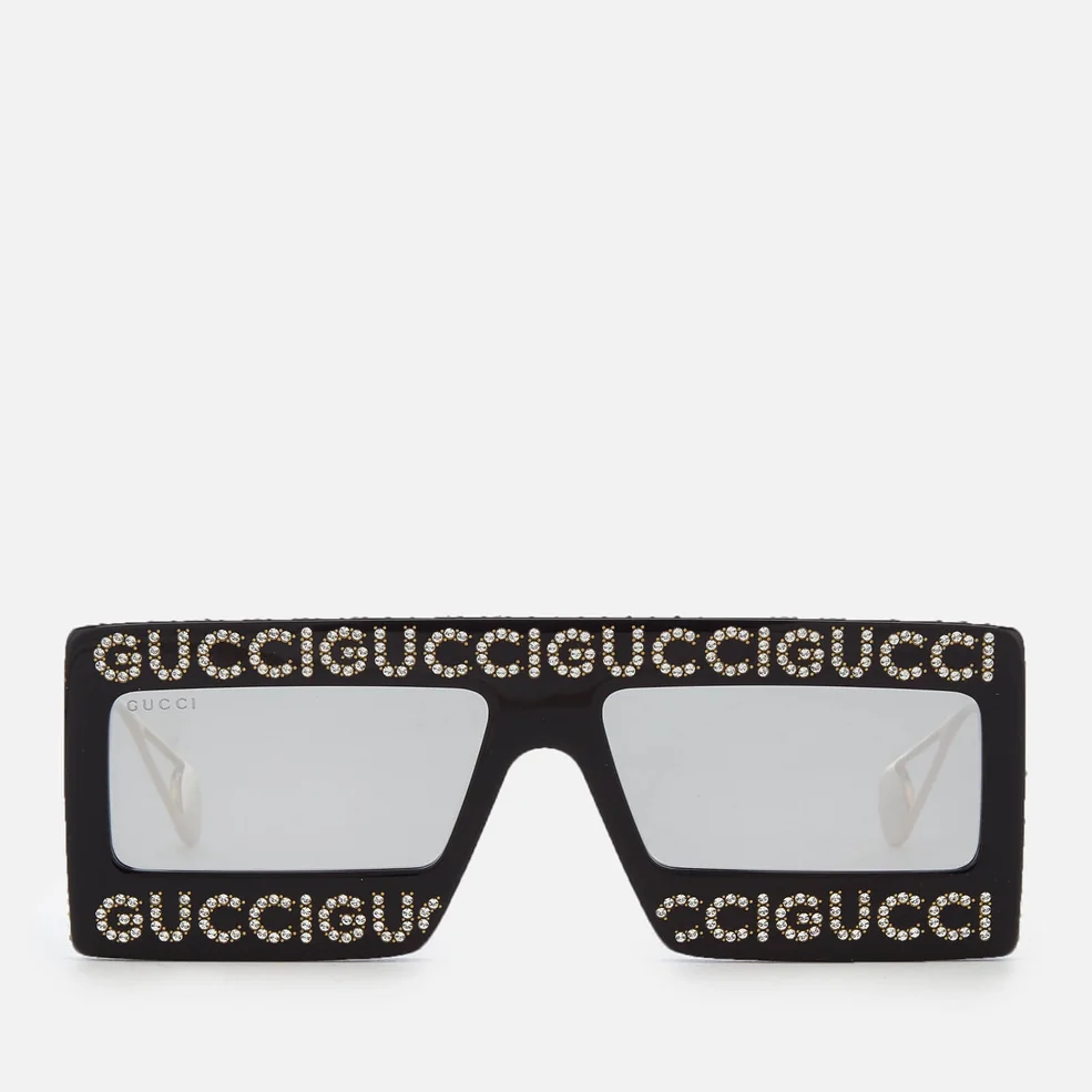 Gucci Women's Branded Mask Style Sunglasses - Black Image 1