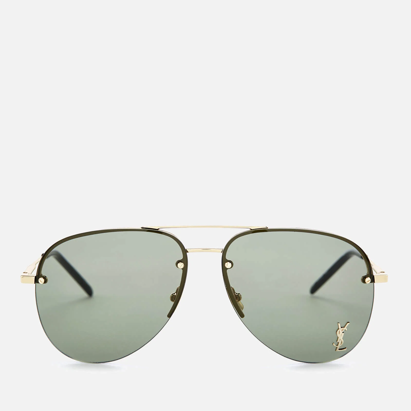 Saint Laurent Metal Aviator Style Sunglasses - Gold Image 1