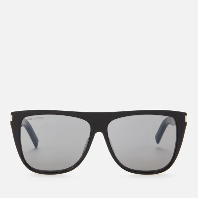 Saint Laurent Men's Square Frame Acetate Sunglasses - Black/Smoke