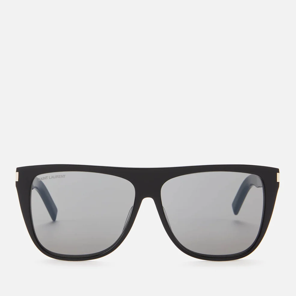 Saint Laurent Men's Square Frame Acetate Sunglasses - Black/Smoke Image 1